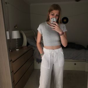 grey and white brandy melville top